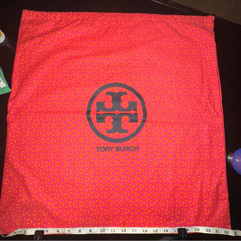 Tory Burch Red and Orange Logo Large Dust Bag